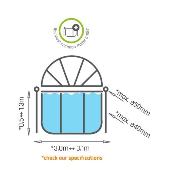 Kupola za bazen EXIT ø300cm