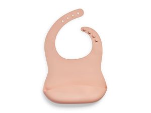 Blijedoružičasti silikonski podbradnik za bebe Jollein