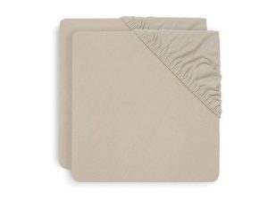Plahta za krevetić žersej 60x120 cm - nugat - 2 komada