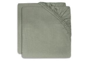 Plahta Cradle Jersey 40/50x80/90cm - Pepeljasto zelena - 2 komada