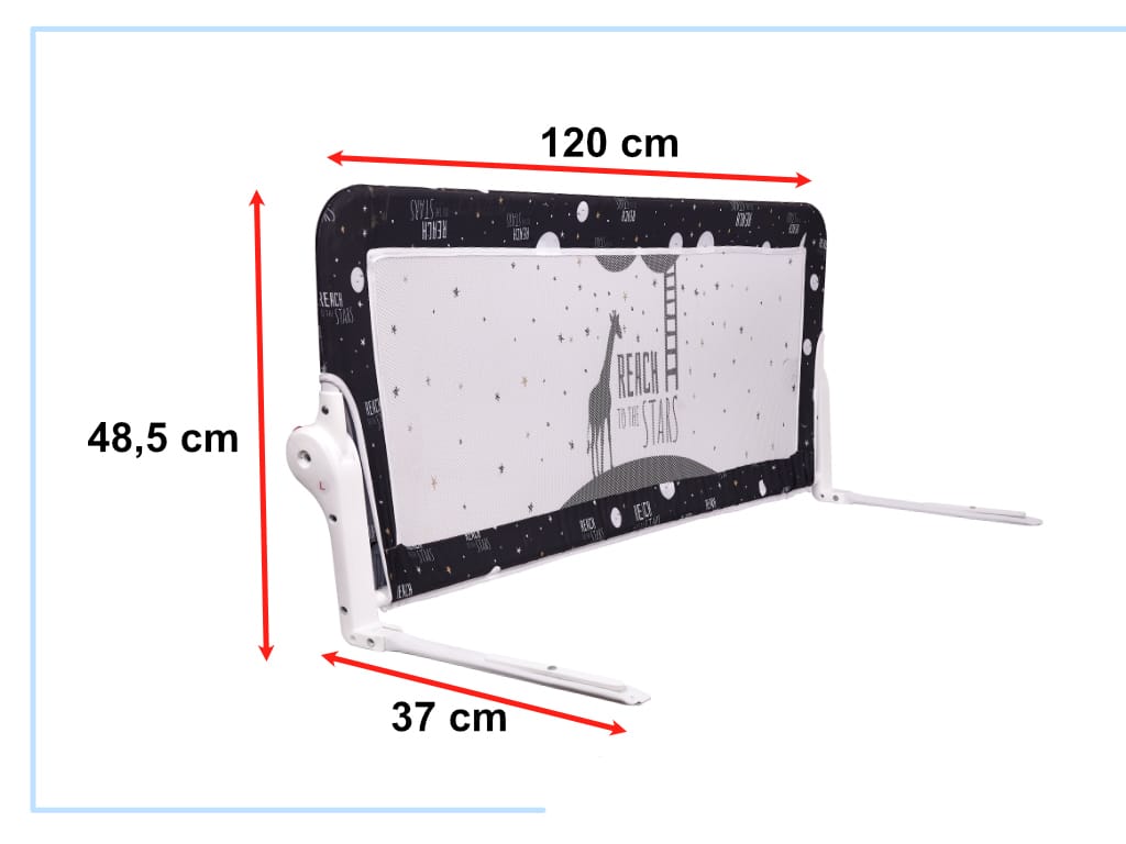 Zaštitna barijera, kapija, pokrivač za krevet, 120 cm, crna