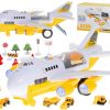 Transporter avion s građevinskim automobilima, bočno / sprijeda