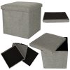Sklopivi puf sa spremnikom sive boje 38x38x38 cm