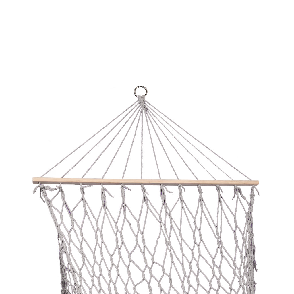 Boho vrtni viseći ležaljka s resicama - 200 cm siva