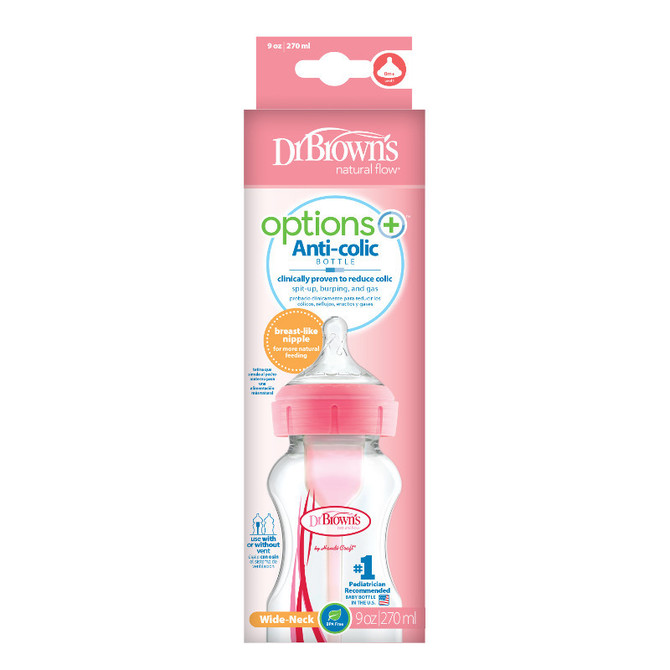 Wb91601 Oz/270 ml PP bocica širokog grla Options+, roza, 1 komad