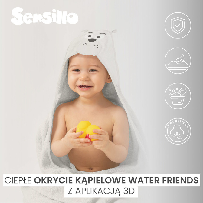 Waterfriends Kupka Pokrivalo 100X100 Morski Pas Bež