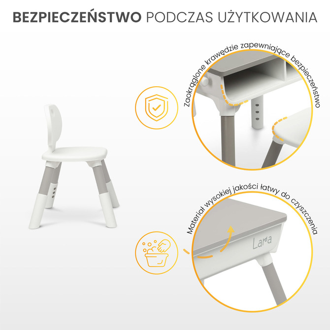 Dječji Stol Lara Siva