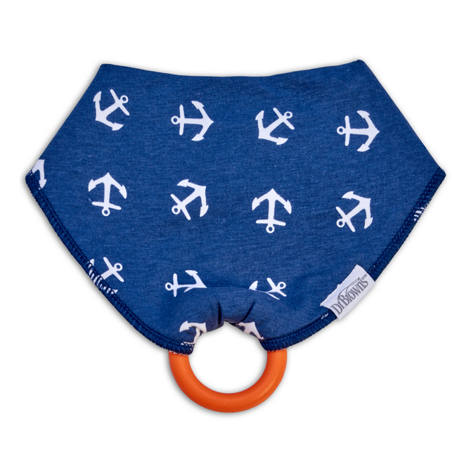 Ac124 Bandana Podbradnik s Grickalicom, 1-Kom, Sidra (Plavi s Narančastom Grickalicom)