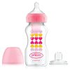 Wb91604 9 Oz/270 ml PP Boca širokog vrata Opcije+ Bočica s ružičastim srcima s nastavkom za sippy, pakiranje 1