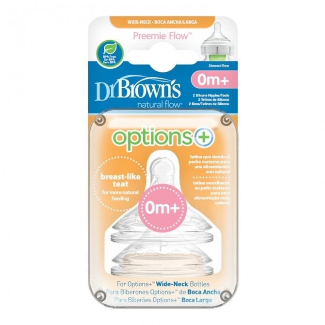 Wn0201 Preemie Flow Široka Silikonska Cucla Options+ 2 komada