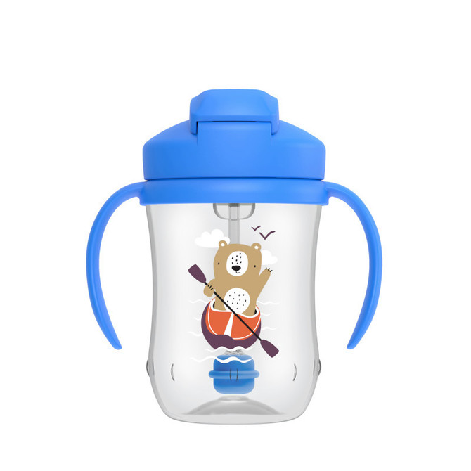 Tc91012 Prva Čaša sa Slamkom 270 Ml Plavi Medo 6+