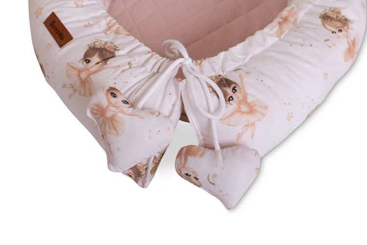 Gnijezdo za Bebe Muslin Balerina Roza + Jastuk