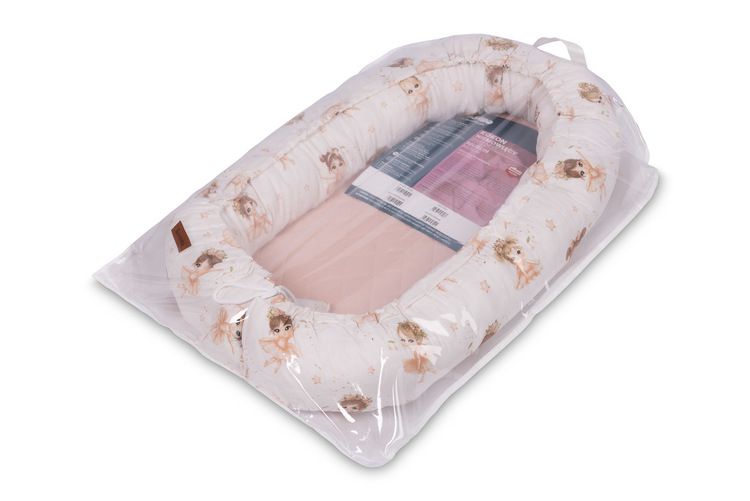 Gnijezdo za Bebe Muslin Balerina Roza + Jastuk