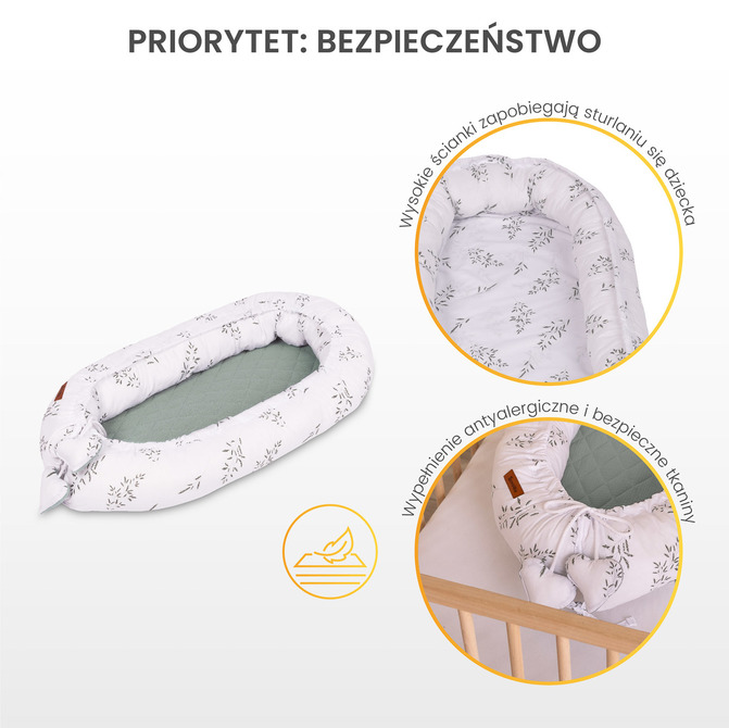 Dječji Gnijezdo Muslin Teddy Sivo + Jastuk