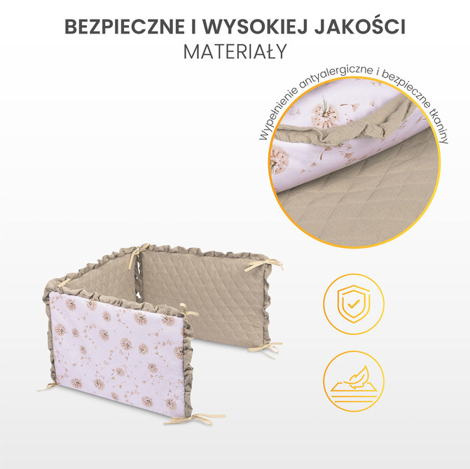 Zaštitna ogradica za krevetić Maslačci Bež