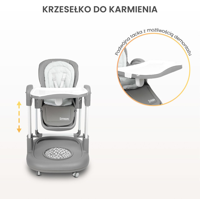 Stolica za hranjenje Sitron Siva