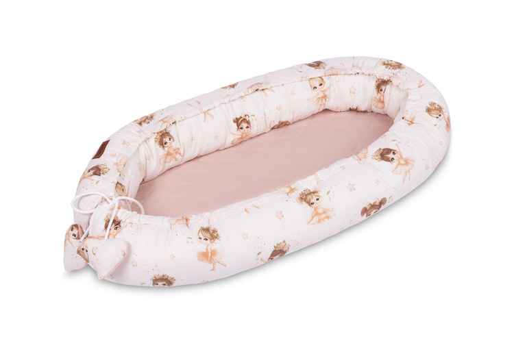 Gnijezdo za Bebe Muslin Balerina Roza + Jastuk