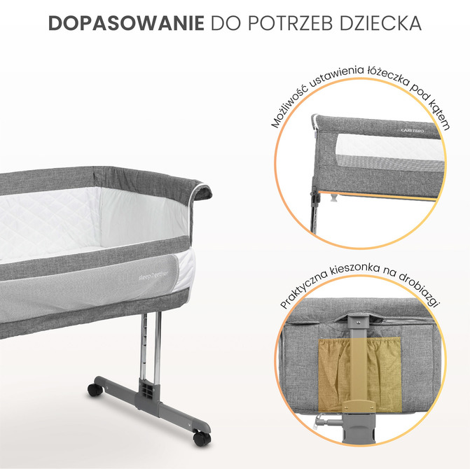 Krevetić za dojenje Sleep2gether Grafitni