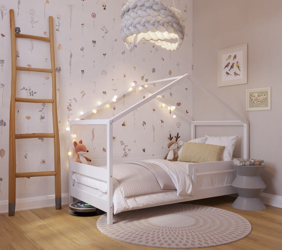 YK Hytte kućica krevet 160x80 cm – bijela