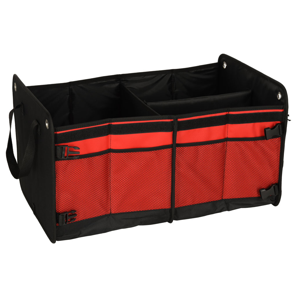 Organizator torbe za prtljažnik automobila crno crvena 58x37x32