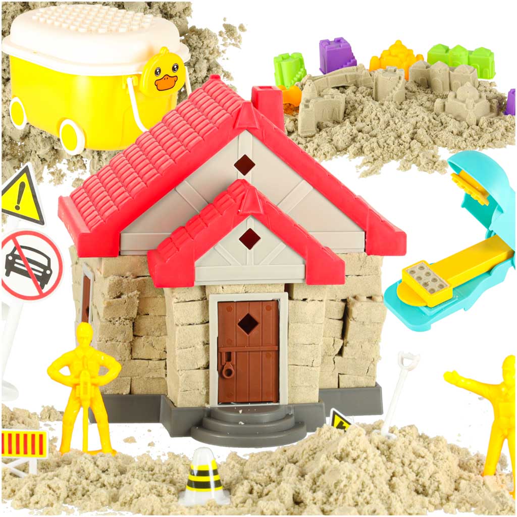 Pijesak za djecu 750g kalupi za kućice figure kreativni set