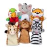 Ručne lutke Safari – set 6 životinja